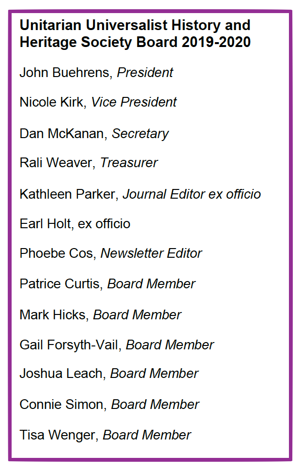 List of UUHHS Board members